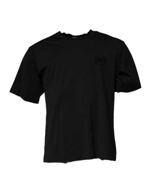 Logo-Embroidered Cotton T-Shirt — Black