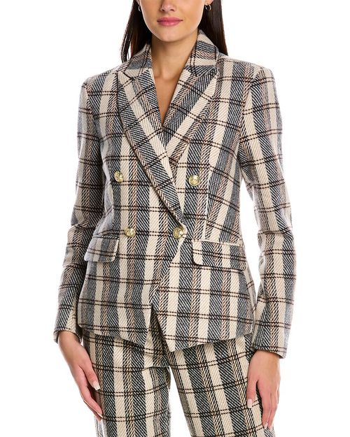 Classic Double-Breasted Wool-Blend Blazer