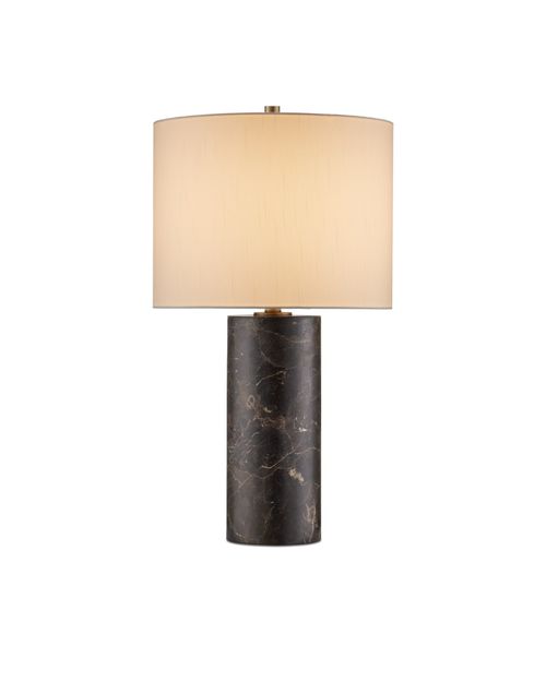Coffee Brown Antique Brass Table Lamp from the Vespera Collection