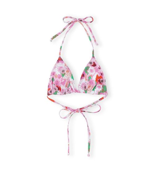 Pink Floral Bikini Top