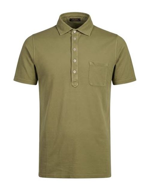 Man Polo shirt Military green Size 40 Cotton