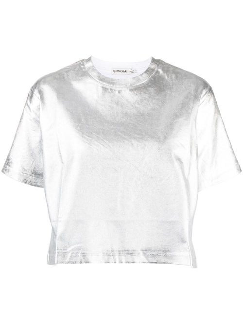 Metallic short-sleeve T-shirt - Silver