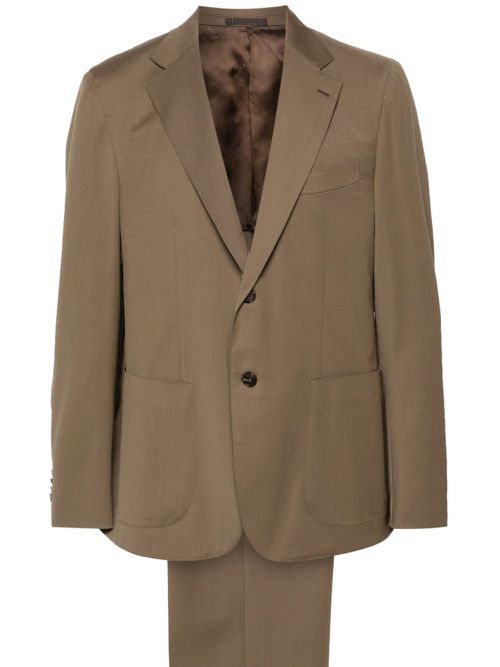 Notched-lapels single-breasted suit - Neutrals