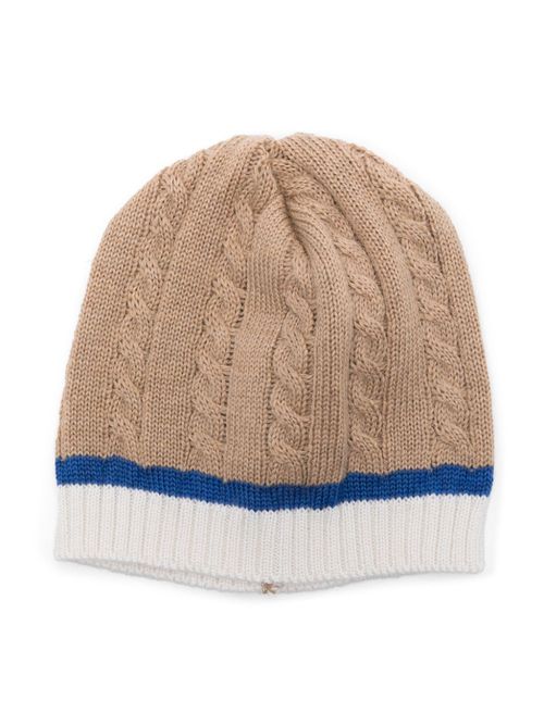 Cable-knit beanie hat - Neutrals
