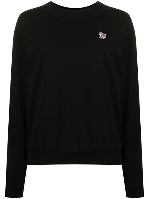Logo-embroidered jumper - Black