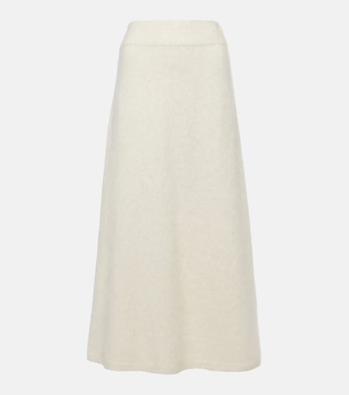 Asta brushed cashmere midi skirt