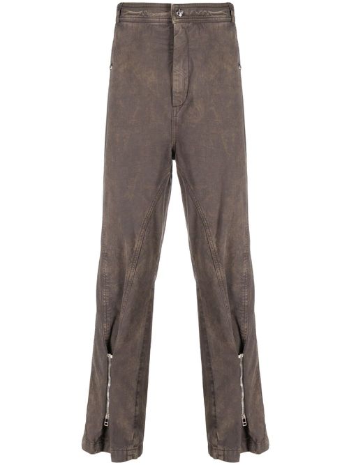 Zip-detail straight-leg jeans - Neutrals
