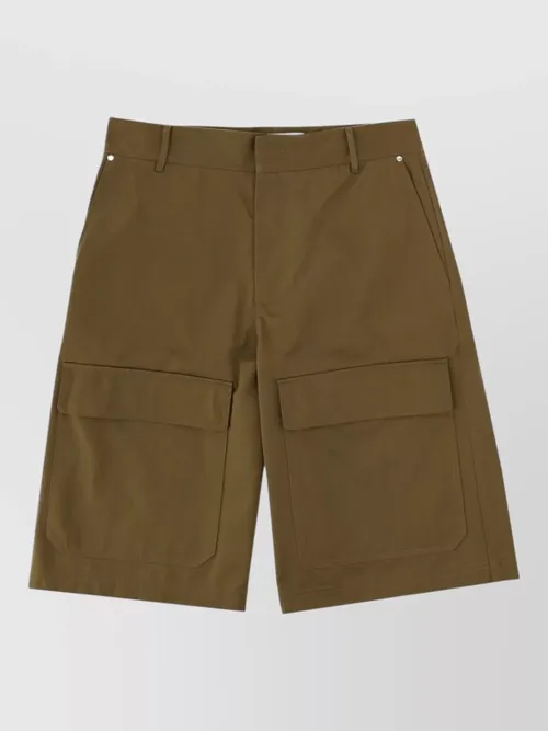 MSGM - cotton shorts logo patch belt loop