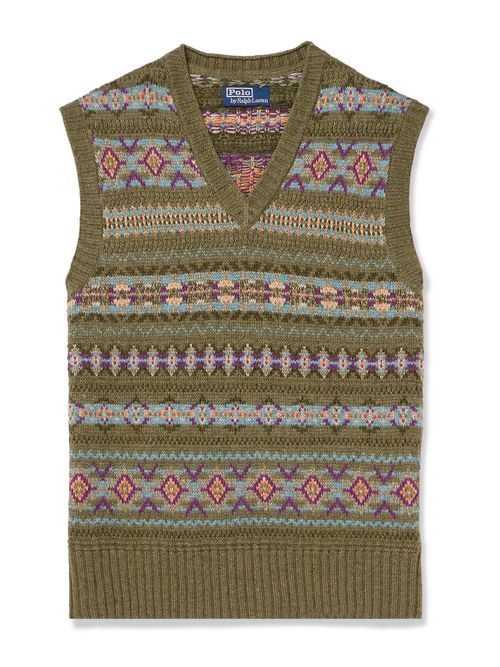 Fair Isle Linen, Wool and Cotton-Blend Sweater Vest