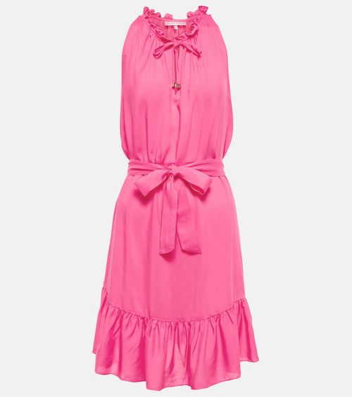 Self-tie ruffled minidress