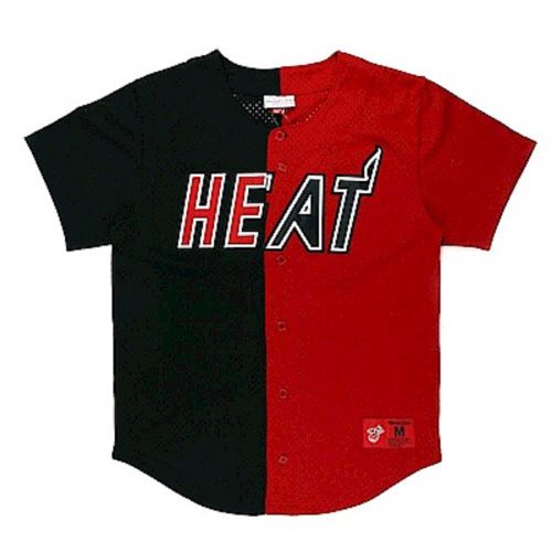 Men's NBA Split Color Mesh Button Front Heat