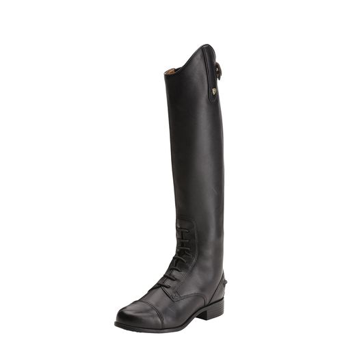 Kid's Heritage Contour Field Zip Tall Riding Boots in Black Leather, B Medium Width, Regular Calf