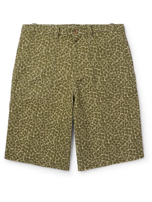 Floral-Print Cotton-Drill Bermuda Shorts - Men - Green - FR 44