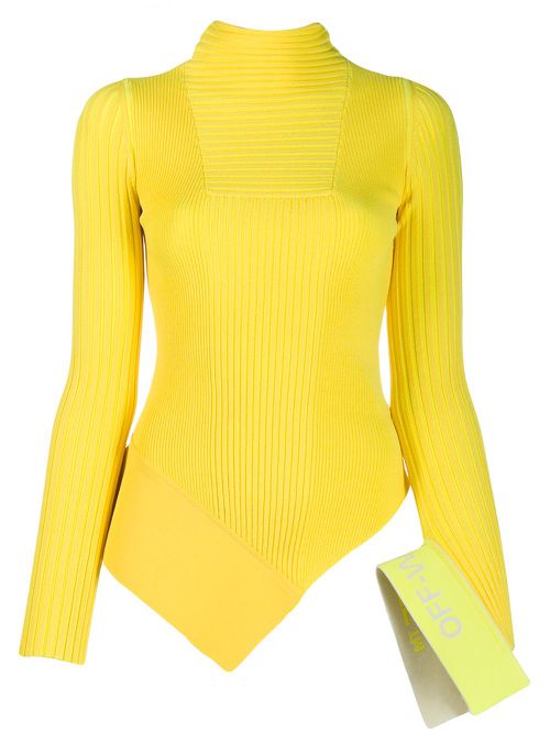Asymmetric knitted top - Yellow