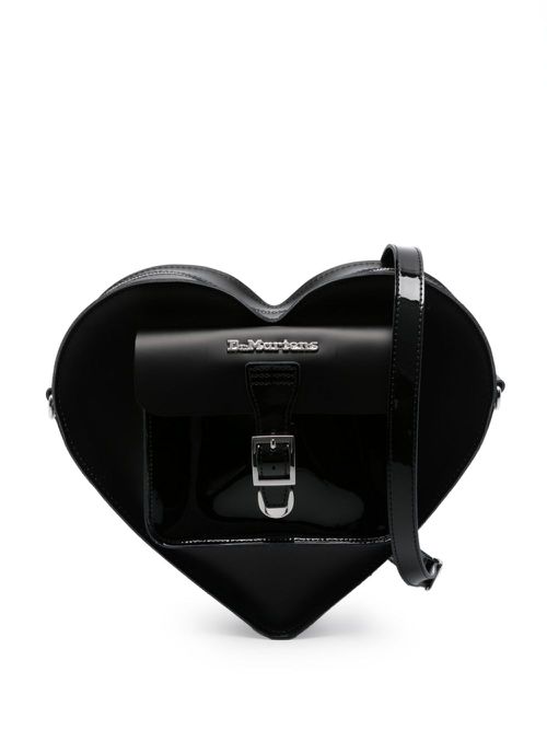 Heart leather crossbody bag - Black