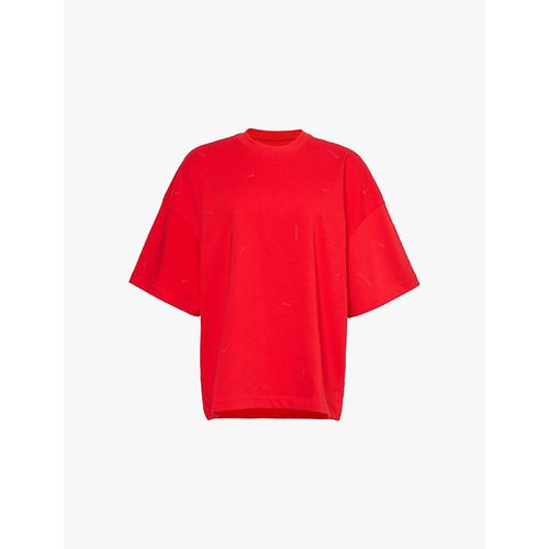 Womens University Red Short Sleeves Rubberised Branding Cotton-jersey T-shirt Xxl