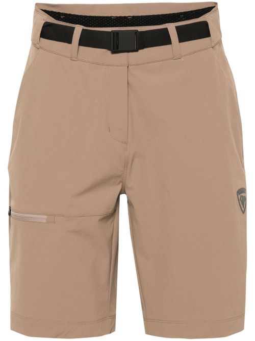 Taffeta belted shorts - Brown