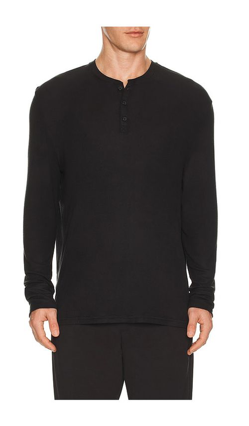 Tommy John Tri Blend Lounge Henley in Black. - M also in