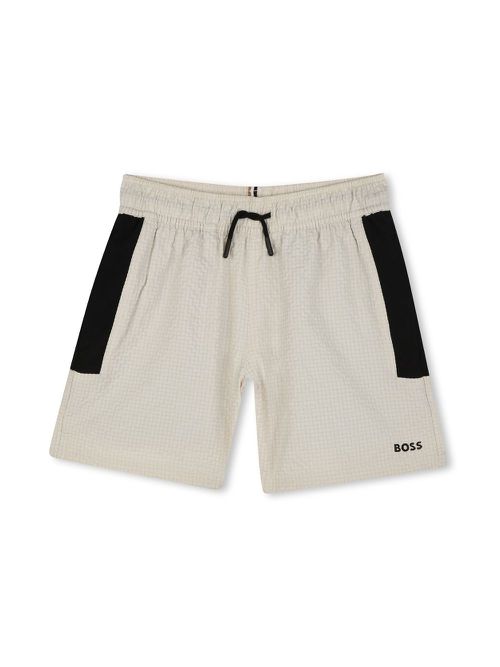 Logo-print swim shorts - Neutrals