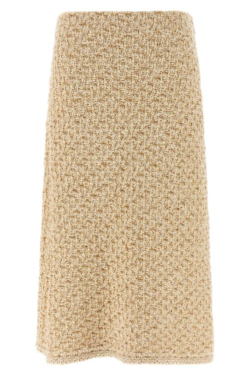 Denim-Effect Tweed Skirt