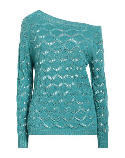 Pink Memories Woman Sweater Turquoise Size 6 Cotton, Acrylic, Metallic Polyester, Polyamide