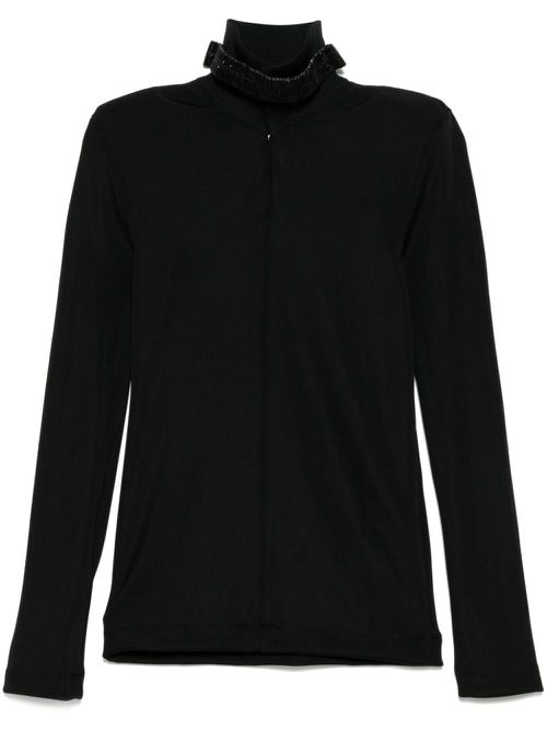 Glossy rib top - Black