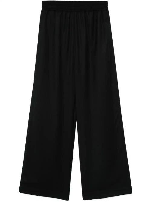 Virgin Wool-Blend Trousers — Black
