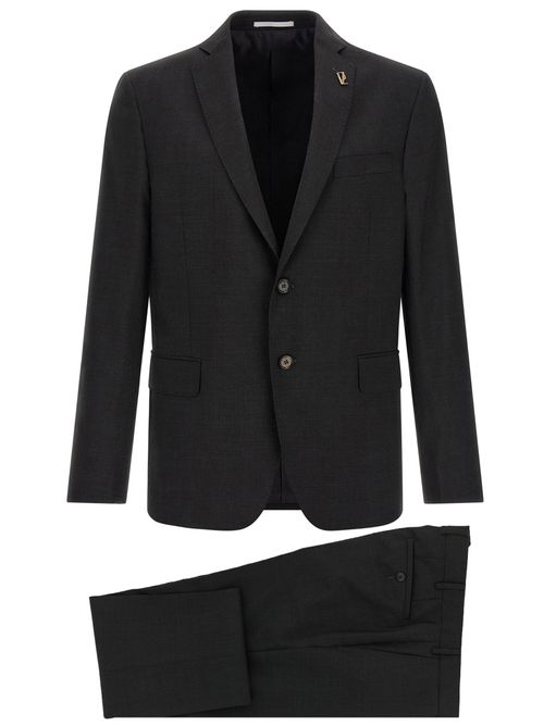 Wool Two-Piece Pant Suit — Anthracite
