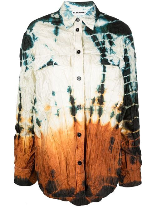 Padded tie-dye shirt - Neutrals