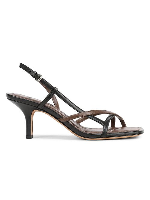 Women's Lilian 65MM Leather Slingback Sandals - Black Cedar Brown