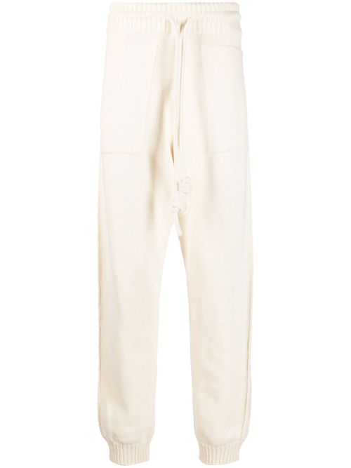 Diag-stripe knitted track pants