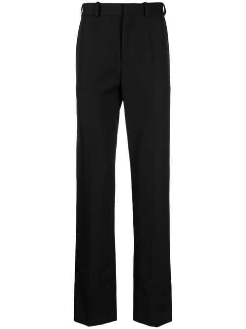 Pressed-crease straight-leg trousers - Black