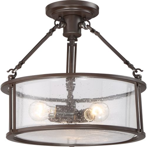 Buchanan 3-Light Semi-Flush Mount in Western Bronze