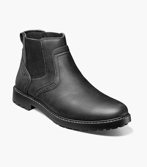 Nunn Bush Shoes Delton Plain Toe Chelsea Boot Black