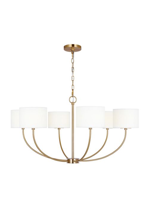 Visual Comfort Studio Sawyer 6-Light Chandelier in Burnished Brass by Kate Spade New York