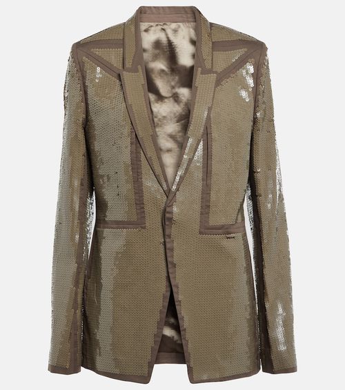 Sequined single-breasted cotton blazer