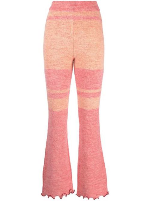 Stripe-print knitted trousers