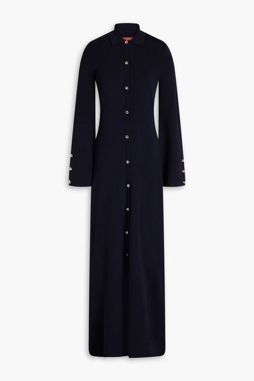 Leopold wool-blend maxi shirt dress - Blue - XS
