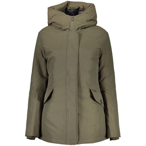 Cotton-Polyamide Hooded Down Jacket — Green