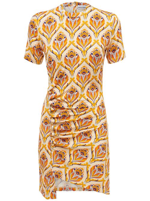 Lvr Exclusive Printed Viscose Mini Dress