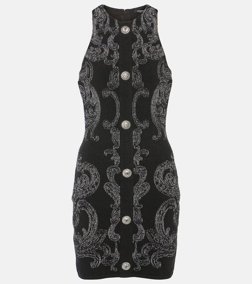 Paisley jacquard Lurex minidress