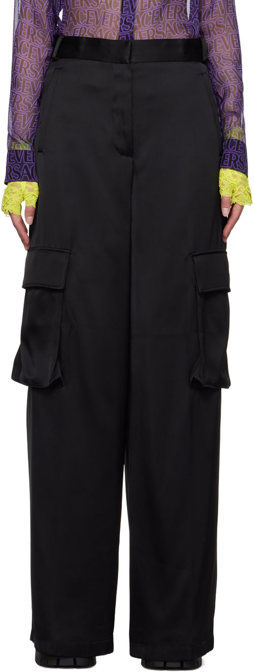 Black cargo pocket slacks