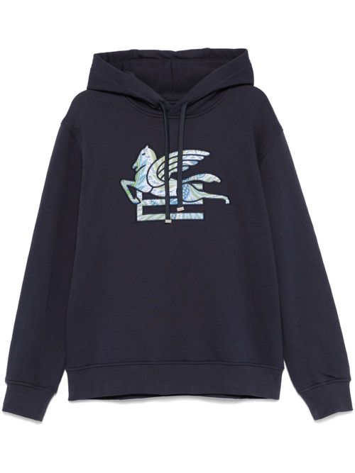 Pegaso-motif hoodie - Blue