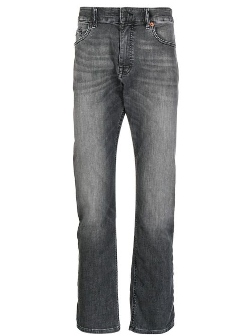 Mid-rise slim-cut jeans - Black