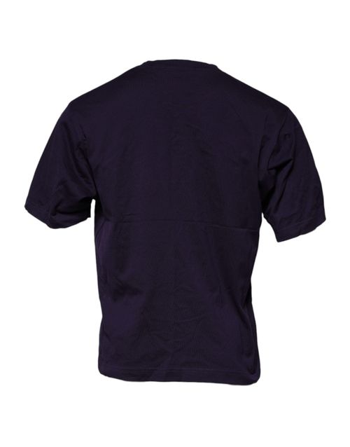 Logo-Print Cotton Crew Neck T-Shirt — Purple
