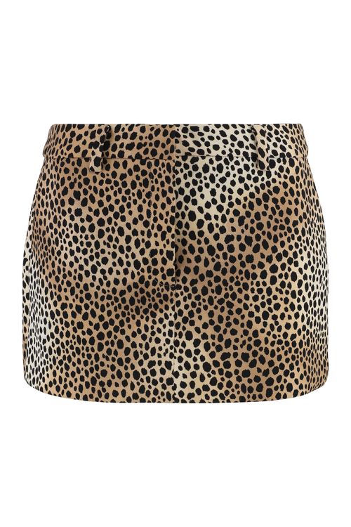 Animal Print Printed Mini Skirt with Pockets
