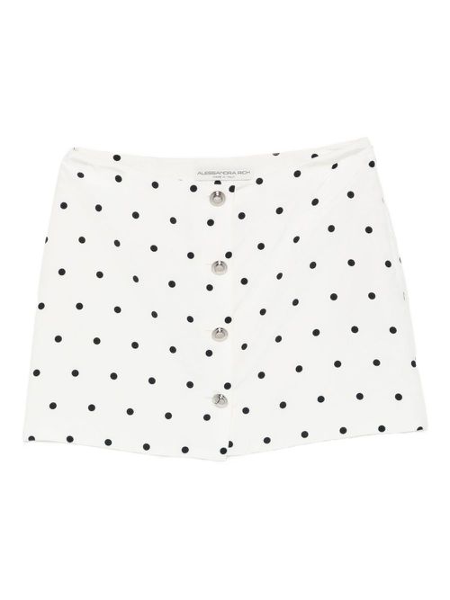 Polka dot-print miniskirt - White
