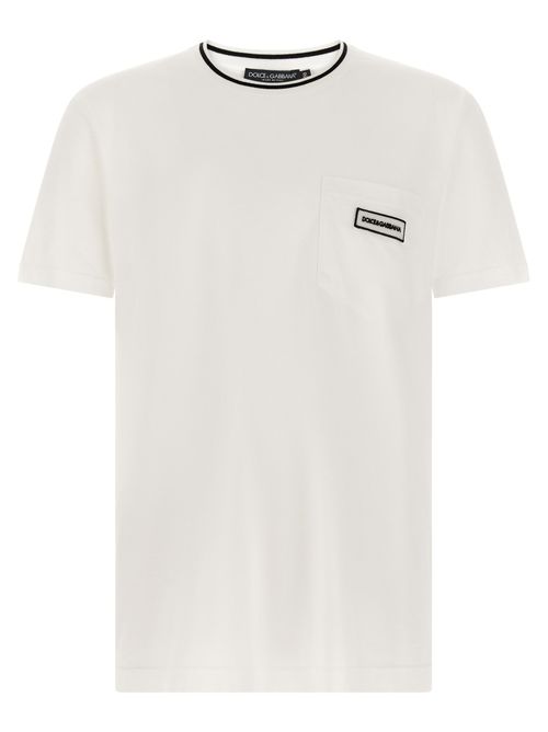 Logo-Patch Cotton T-Shirt — White