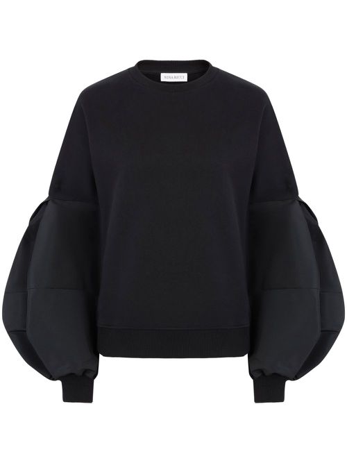 Puff-sleeve sweatshirt - Black