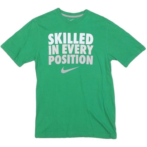NIKE Mens Green Skilled In Every Position Graphic T-Shirt S Short Sleeve Crew